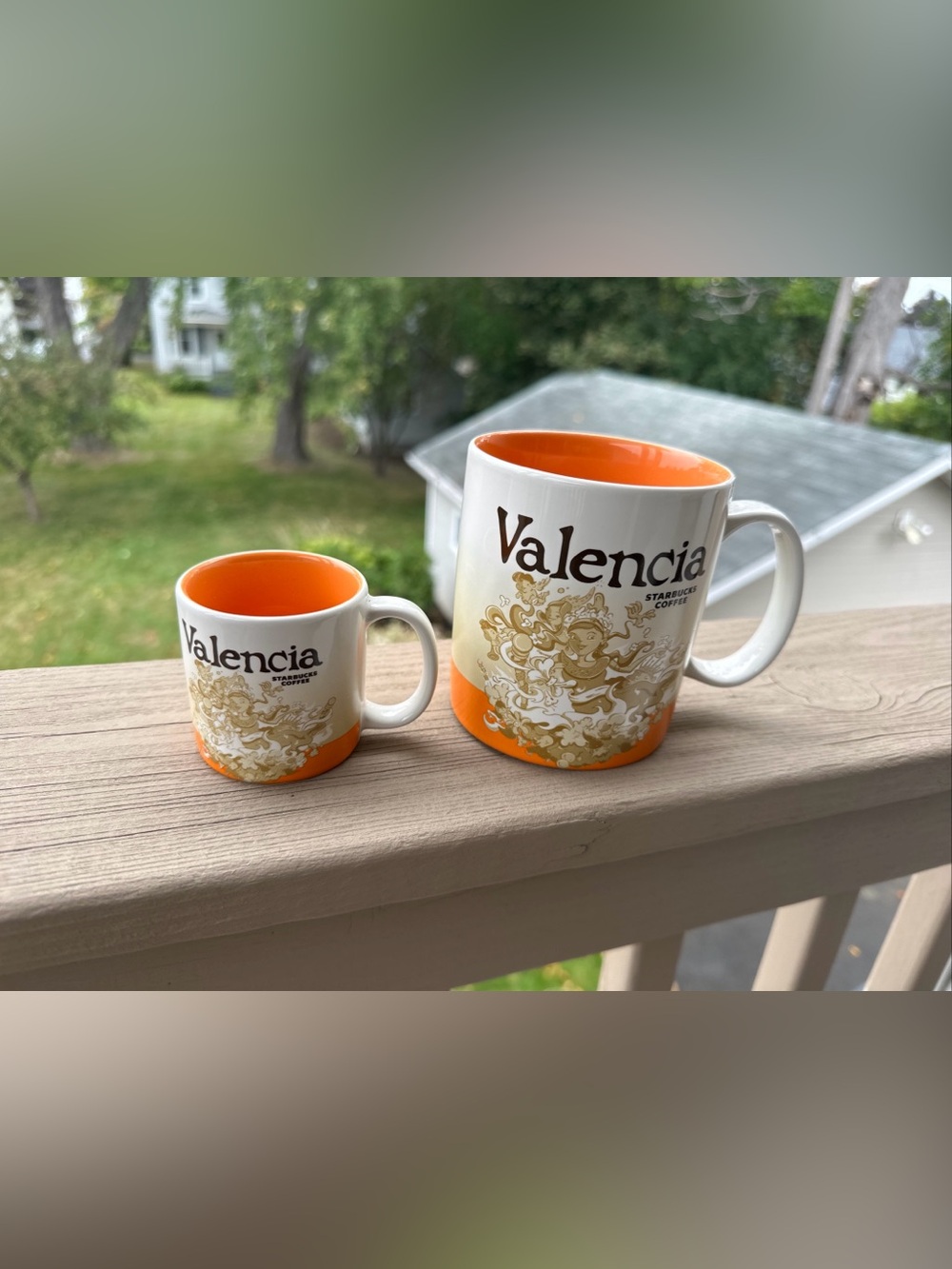 Starbucks Valencia Ceramic Mug 16 oz & Demitasse 3 oz mug, like new